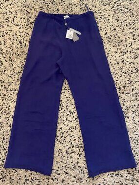 100% Silk Pants Purple Windsmoor Wide Leg Lined Size 12 NWT